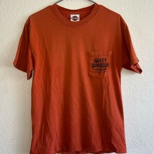 Harley Davidson orange Y2K t shirt